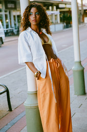 Ammos Linen Pant - Portokali