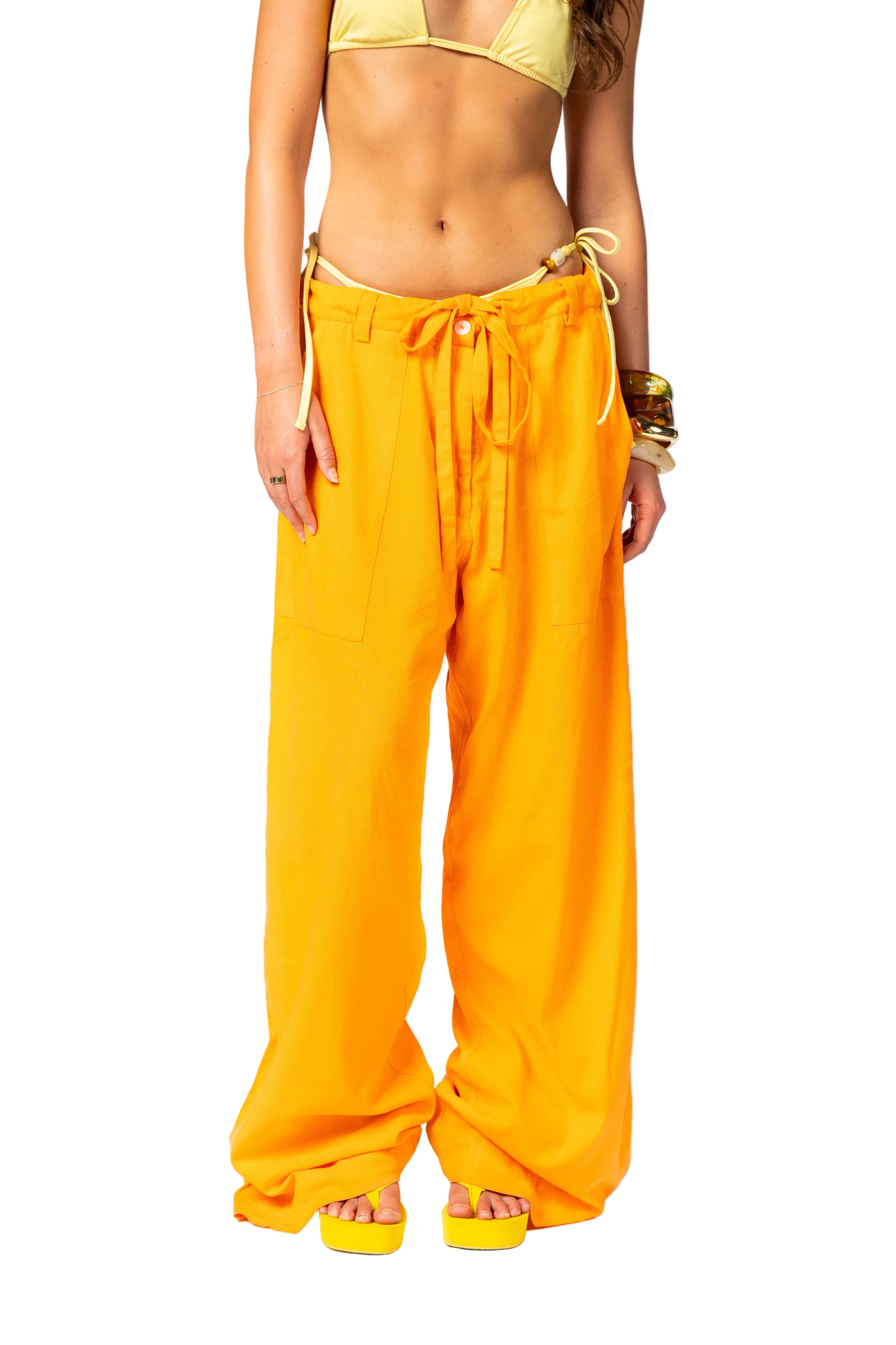 Ammos Linen Pant - Portokali