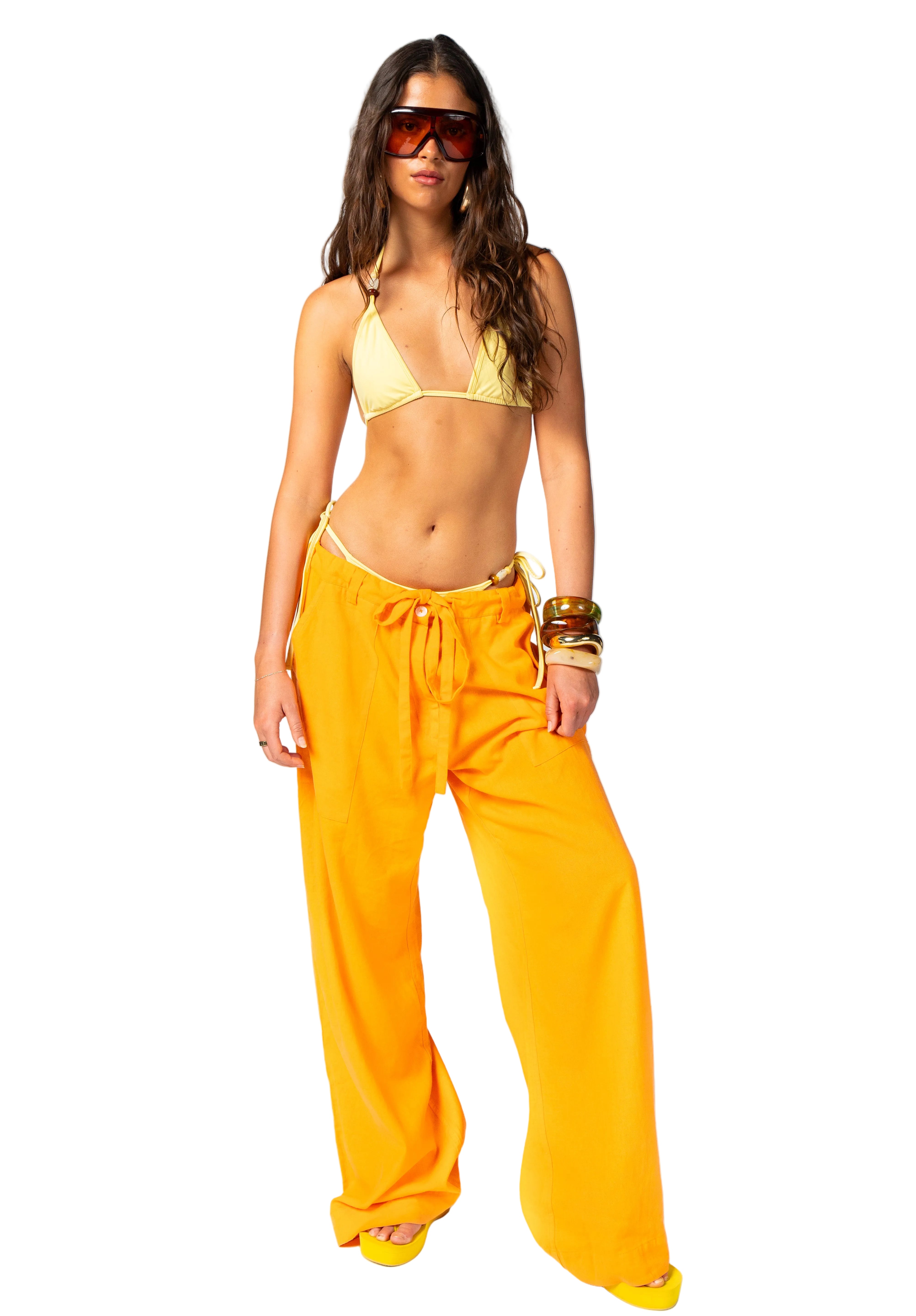 Ammos Linen Pant - Portokali