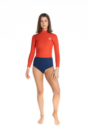 Milly Long Sleeve Surf Top - Tomato Red | Nisi Collective